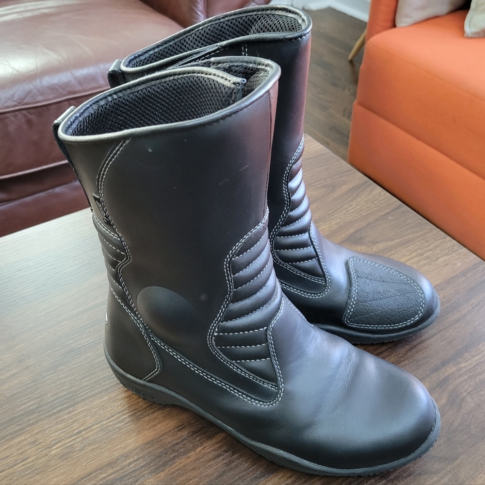 Tour Master Waterproof Lined Moto Road Black Boots Women's Size 9 Performance